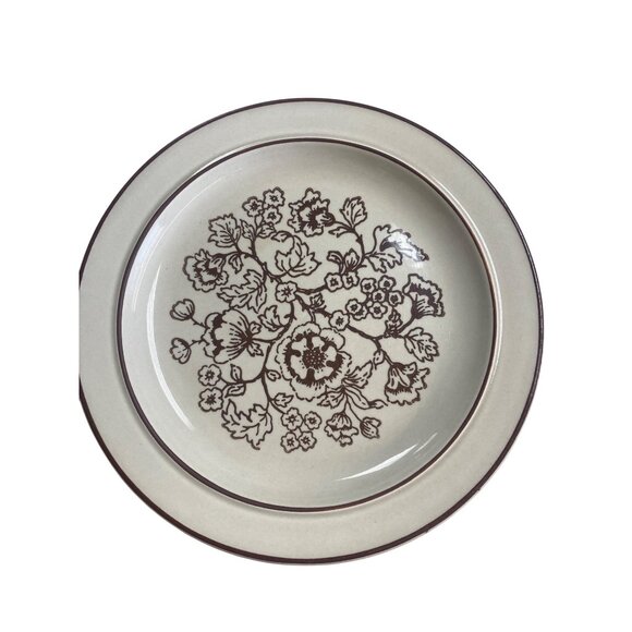 Homer Laughlin Brown Floral Dinnerware 25 pc Made In USA Stoneware Vintage - Picture 11 of 11